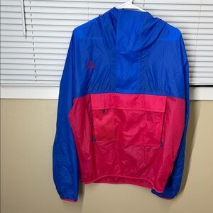 Nike ACG Blue and Pink Hooded Pullover Bomber Jacket